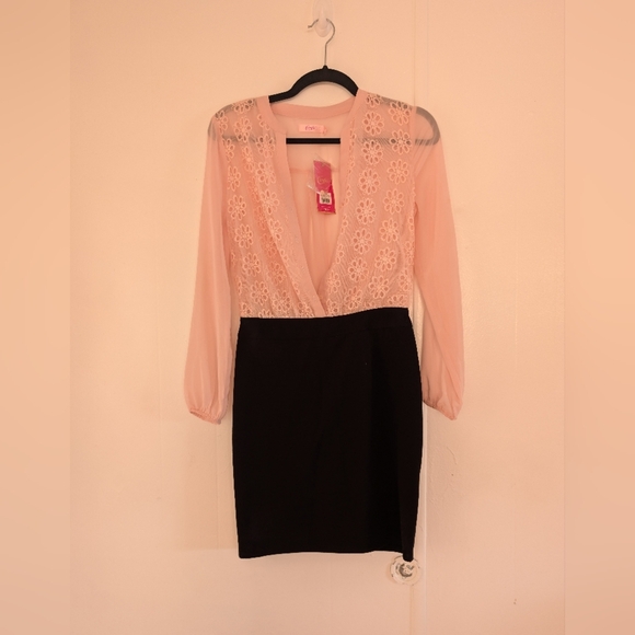 Candie's Soft Pink Button-Up Blouse Midi Dress - Picture 1 of 8